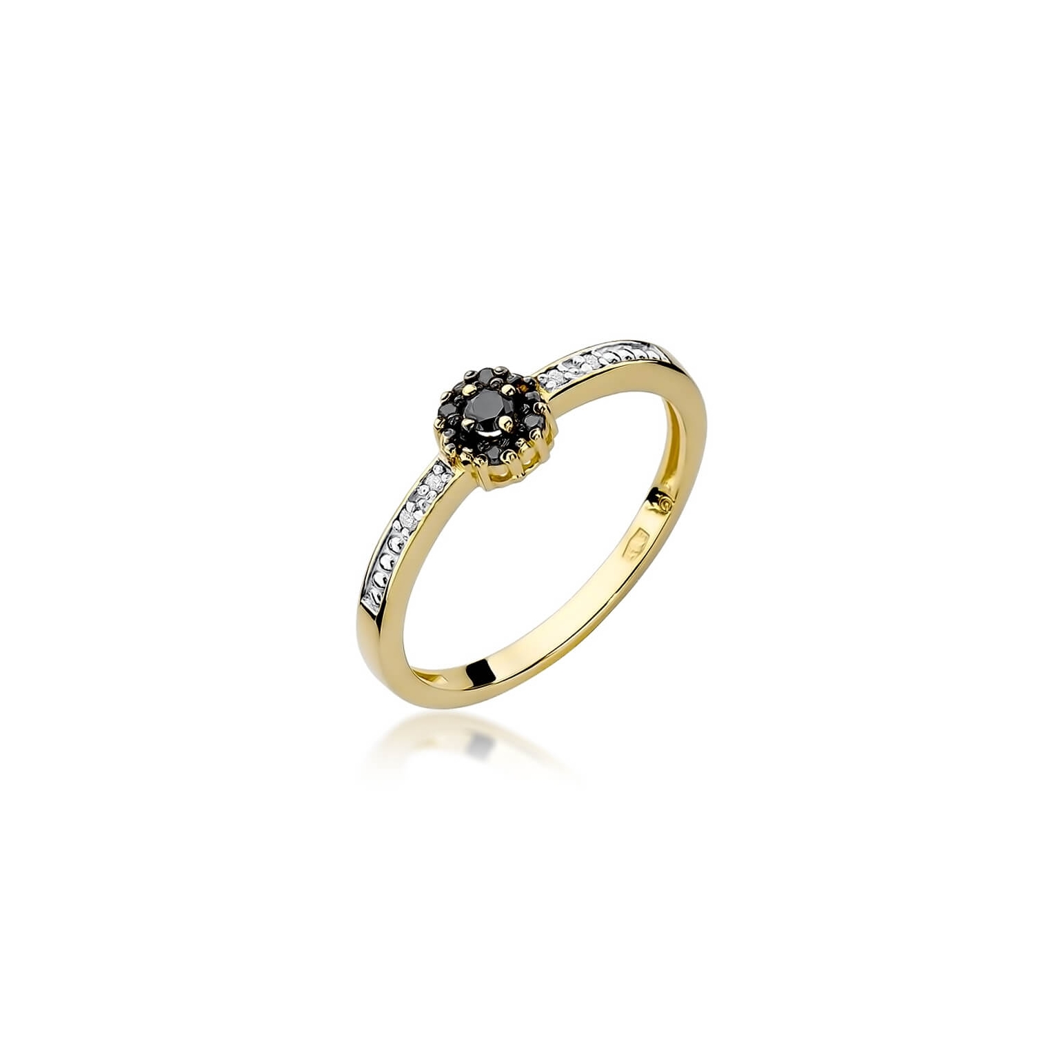 pierścionek zaręczynowy z czarnym diamentem